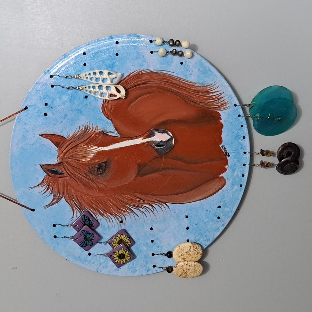 Hand Crafted Jewelry Display Upcycled Vinyl Record Wall Art Horse Repurposed